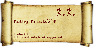 Kuthy Kristóf névjegykártya