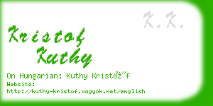 kristof kuthy business card